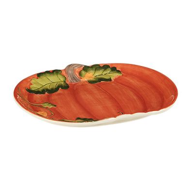 Certified International Harvest Morning Pumpkin Platter