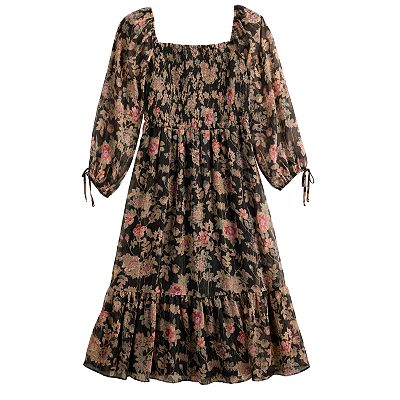 Women's LC Lauren Conrad Floral Smocked Bodice Midi Dress