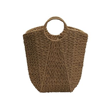 Household Essentials Tall Scoop Basket Natural Paper Rope