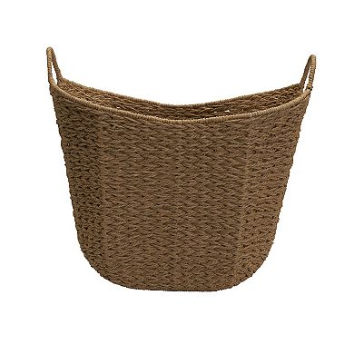 Household Essentials Tall Scoop Basket Natural Paper Rope