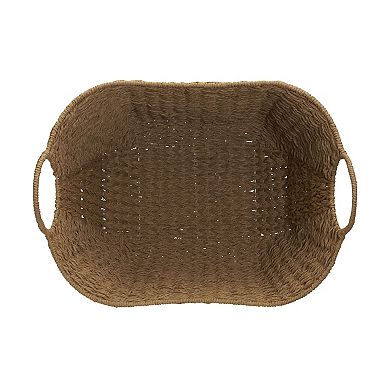 Household Essentials Tall Scoop Basket Natural Paper Rope