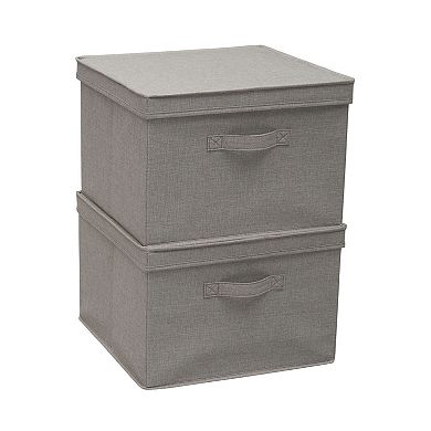 Household Essentials Square Storage Boxes with Lids 2-piece Set