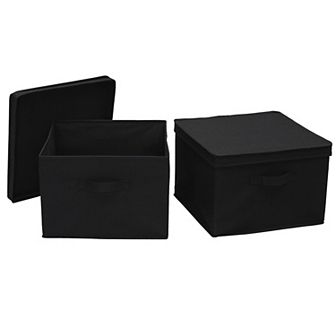 Household Essentials Square Storage Boxes with Lids 2 pc Set