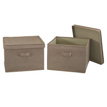 Household Essentials Square Storage Boxes with Lids 2 pc Set