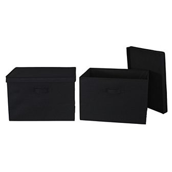 Household Essentials Wide Storage Boxes with Lids 2 pc Set