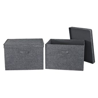 Household Essentials Wide Storage Boxes with Lids 2 pc Set