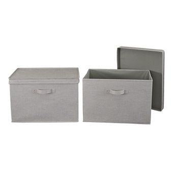 Household Essentials Wide Storage Boxes with Lids 2 pc Set
