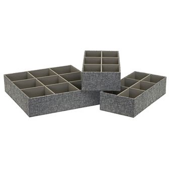 Household Essentials Drawer Organizers Hard-Sided 3 pc Set