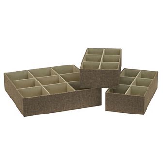Household Essentials Drawer Organizers Hard-Sided 3 pc Set