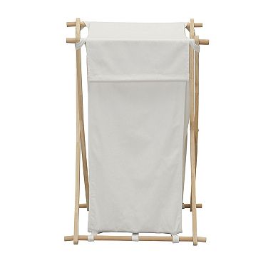 Household Essentials Wood X-Frame Laundry Hamper