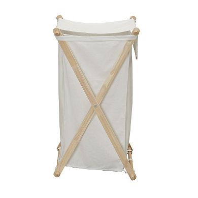 Household Essentials Wood X-Frame Laundry Hamper