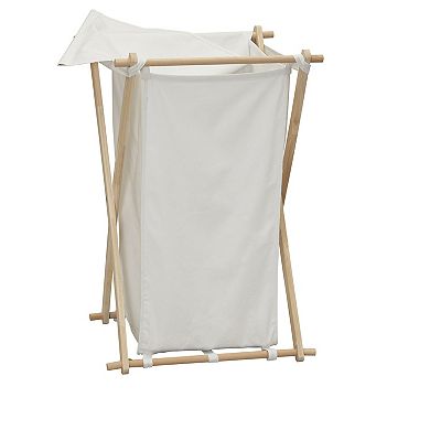 Household Essentials Wood X-Frame Laundry Hamper