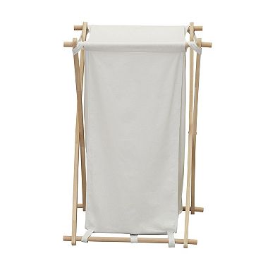 Household Essentials Wood X-Frame Laundry Hamper