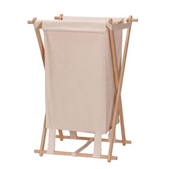 Household Essentials Wood X-Frame Laundry Hamper