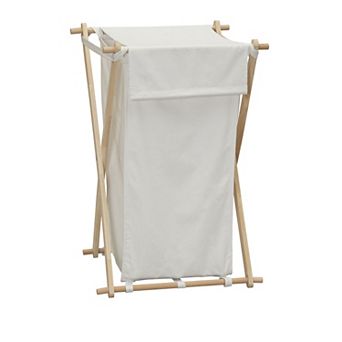 Household Essentials Wood X-Frame Laundry Hamper