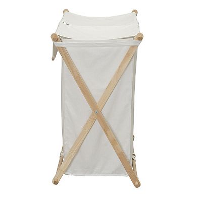 Household Essentials Wood X-Frame Laundry Sorter