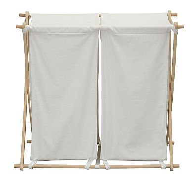 Household Essentials Wood X-Frame Laundry Sorter