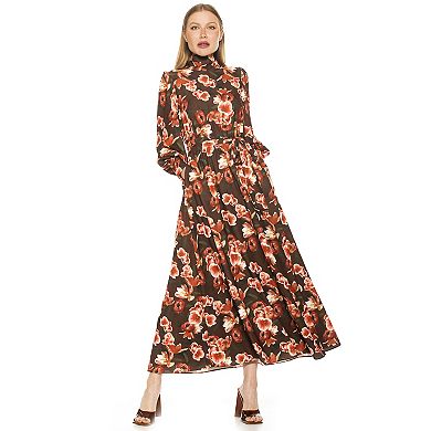 Women's ALEXIA ADMOR Isaliah Mockneck Blouson Sleeve Maxi Dress