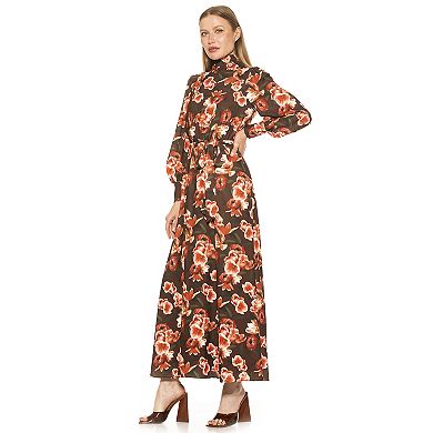 Women's ALEXIA ADMOR Isaliah Mockneck Blouson Sleeve Maxi Dress
