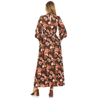 Women's ALEXIA ADMOR Isaliah Mockneck Blouson Sleeve Maxi Dress