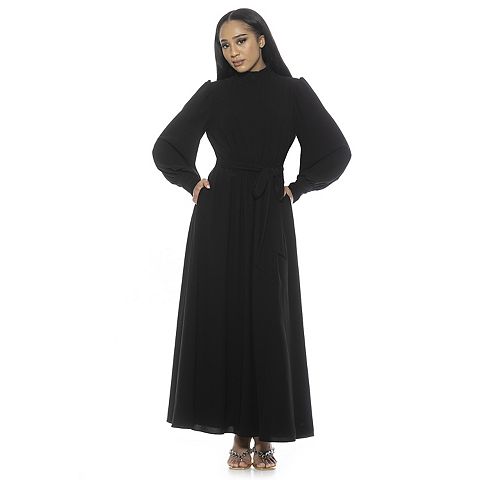 Женские платья ALEXIA Women's ALEXIA ADMOR Isaliah Mockneck Blouson Sleeve Maxi Dress
