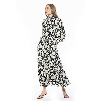 Women's ALEXIA ADMOR Isaliah Mockneck Blouson Sleeve Maxi Dress
