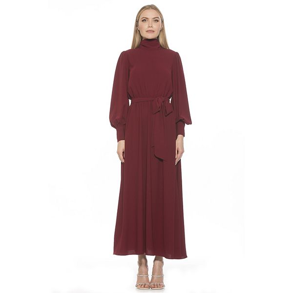 Long Sleeve Mockneck Styling Maxi Dress.