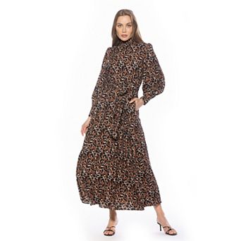 Women's ALEXIA ADMOR Isaliah Mockneck Blouson Sleeve Maxi Dress
