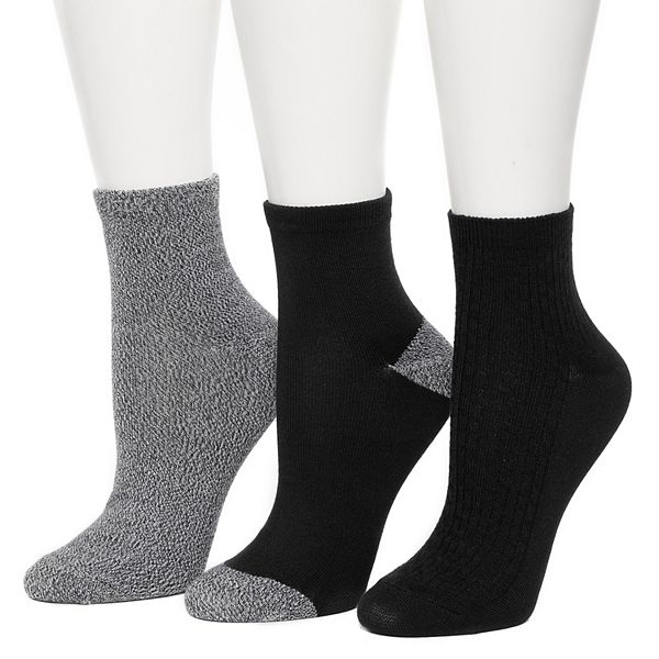 Women's Cuddl Duds® Everyday 3-Pack Ankle Socks