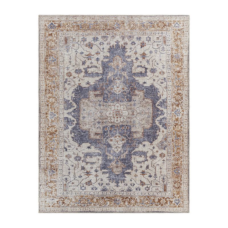 Garland Rug Room Size 5 ft. x 6 ft. Washable Bathroom Carpet Platinum Gray