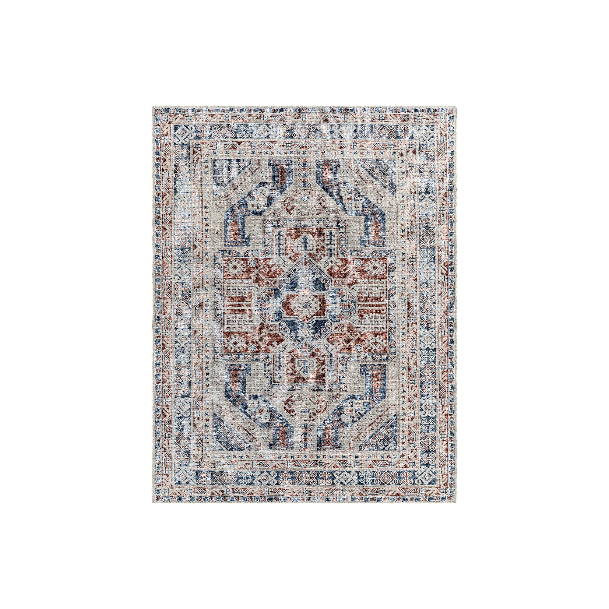 Decor 140 Aerona Transitional Washable Area Rug, Red Blue Team