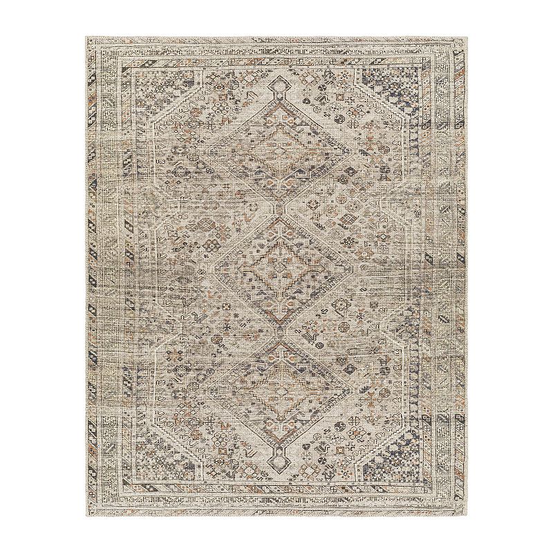 Decor 140 Albany Transitional Washable Area Rug, Brown, 8X10 Ft