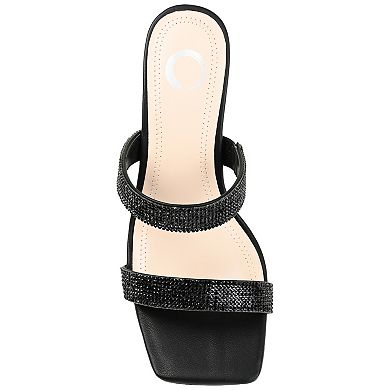 Journee Collection Shandee Women's Tru Comfort Foam™ Rhinestone Block Heel Sandals