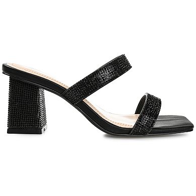 Journee Shandee Women's Tru Comfort Foam™ Rhinestone Block Heel Sandals