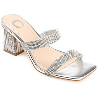 Journee Shandee Women's Tru Comfort Foam™ Rhinestone Block Heel Sandals