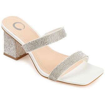 Journee Shandee Women's Tru Comfort Foam™ Rhinestone Block Heel Sandals
