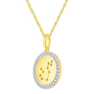 1/4 Carat T.W. Diamond Halo Zodiac Pendant Necklace