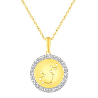 Royal Aura 1/4 Carat T.W. Diamond Halo Zodiac Pendant Necklace