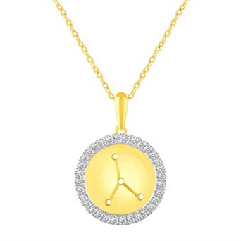 Royal Aura 1/4 Carat T.W. Diamond Halo Zodiac Pendant Necklace