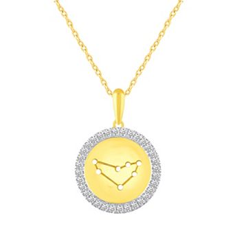 Royal Aura 1/4 Carat T.W. Diamond Halo Zodiac Pendant Necklace