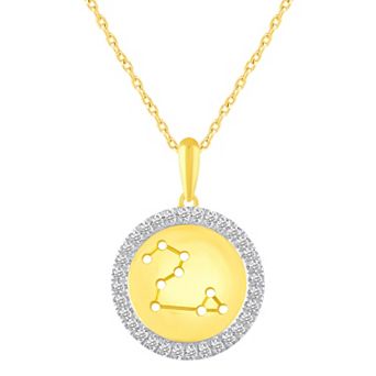 Royal Aura 1/4 Carat T.W. Diamond Halo Zodiac Pendant Necklace