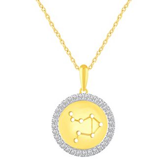 Royal Aura 1/4 Carat T.W. Diamond Halo Zodiac Pendant Necklace