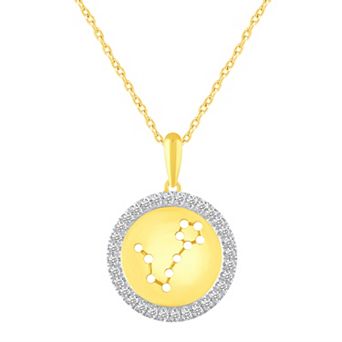 Royal Aura 1/4 Carat T.W. Diamond Halo Zodiac Pendant Necklace