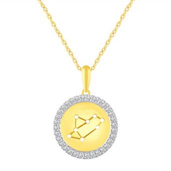Royal Aura 1/4 Carat T.W. Diamond Halo Zodiac Pendant Necklace