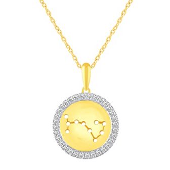 Royal Aura 1/4 Carat T.W. Diamond Halo Zodiac Pendant Necklace