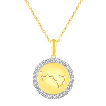 Royal Aura 1/4 Carat T.W. Diamond Halo Zodiac Pendant Necklace