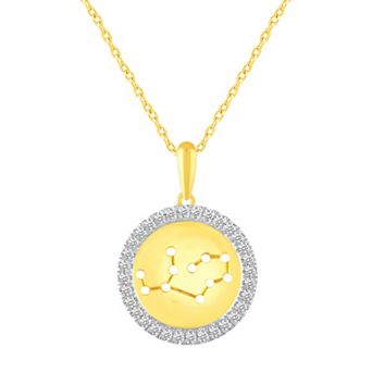 Royal Aura 1/4 Carat T.W. Diamond Halo Zodiac Pendant Necklace