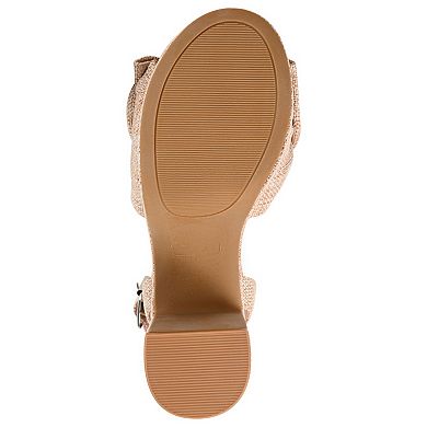 Journee Zenni Women's Tru Comfort Foam™ Bow Block Heel Sandals