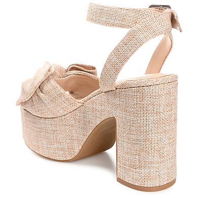 Journee Zenni Women's Tru Comfort Foam™ Bow Block Heel Sandals