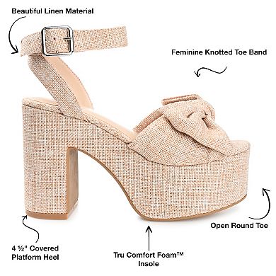 Journee Zenni Women's Tru Comfort Foam™ Bow Block Heel Sandals